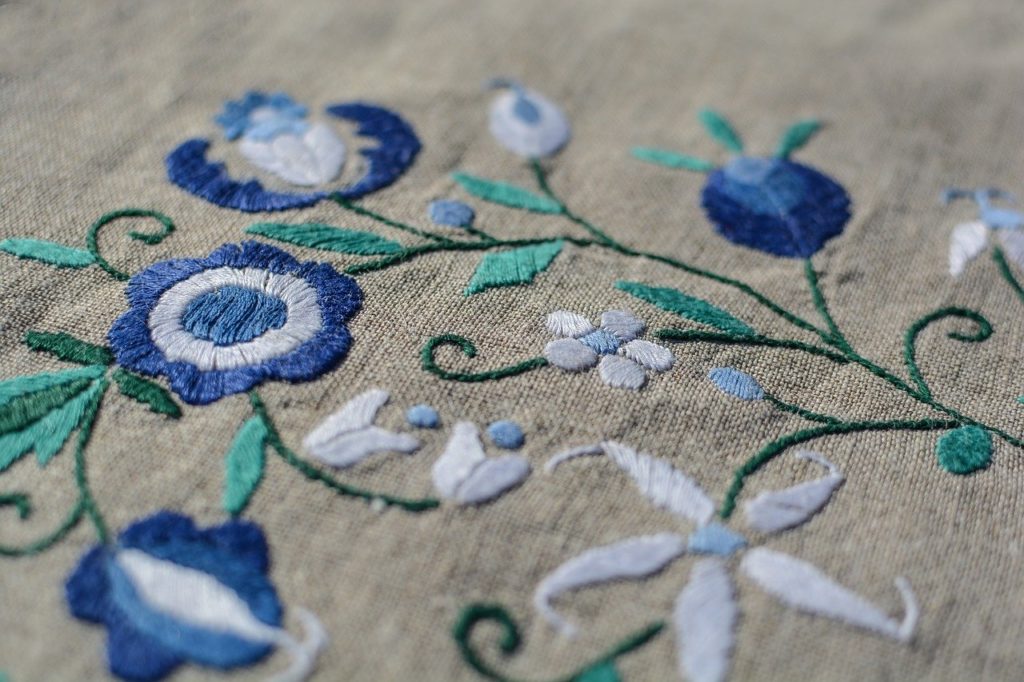 embroidery, linen, thread